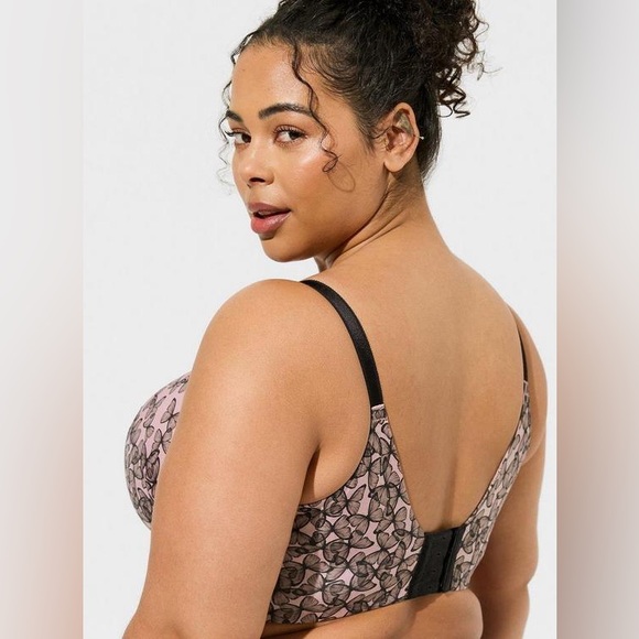 Torrid Perfect T-Shirt Bra Dusty Rose Butterfly Size 44C - Picture 5 of 5